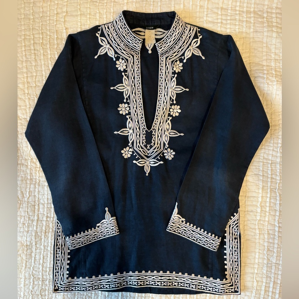 J Crew navy top (linen)